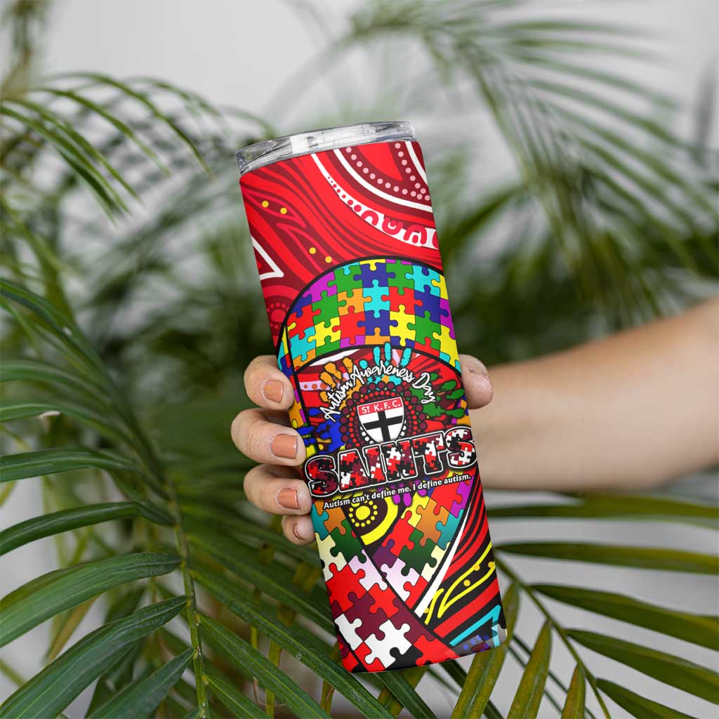 Autism Awareness Australia St Kilda Saints Skinny Tumbler Aboriginal Indigenous Art