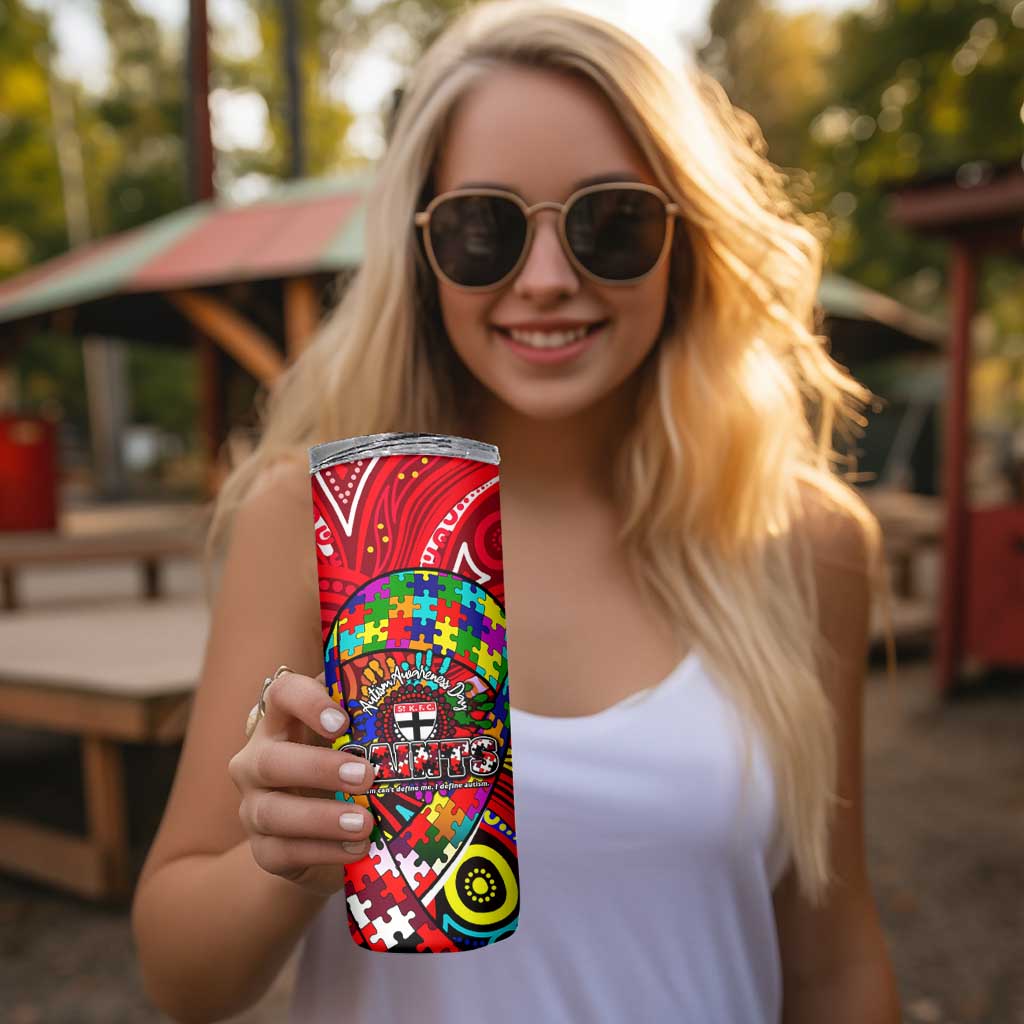 Autism Awareness Australia St Kilda Saints Skinny Tumbler Aboriginal Indigenous Art