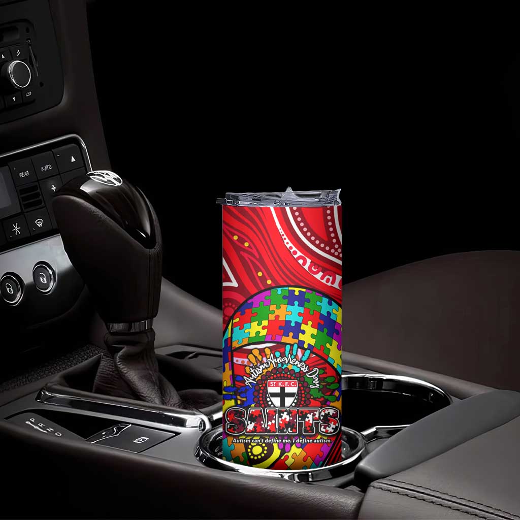 Autism Awareness Australia St Kilda Saints Skinny Tumbler Aboriginal Indigenous Art
