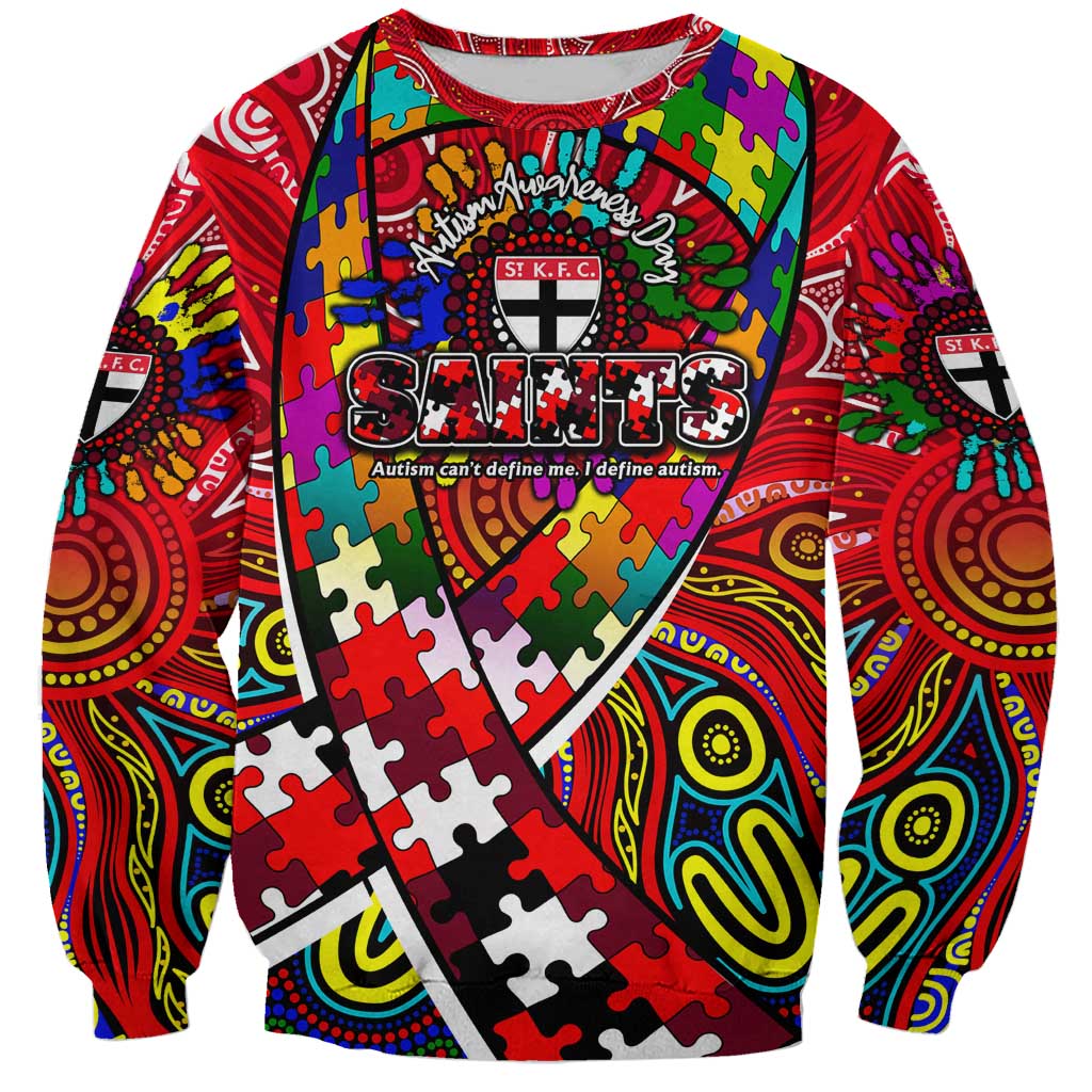 Autism Awareness Australia St Kilda Saints Sweatshirt Aboriginal Indigenous Art