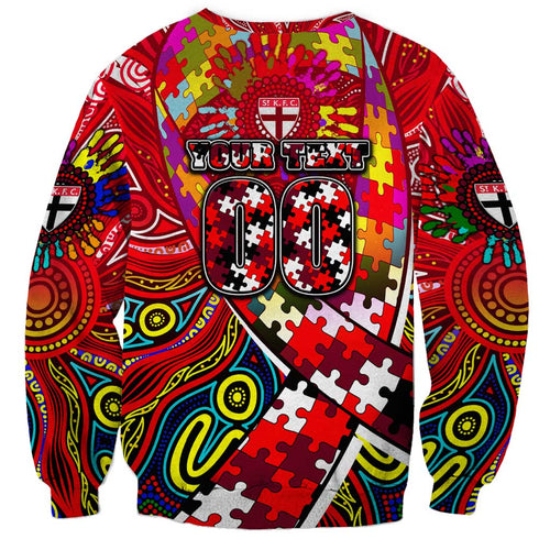 Autism Awareness Australia St Kilda Saints Sweatshirt Aboriginal Indigenous Art