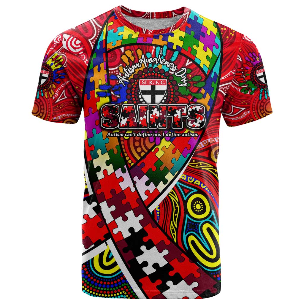 Autism Awareness Australia St Kilda Saints T Shirt Aboriginal Indigenous Art