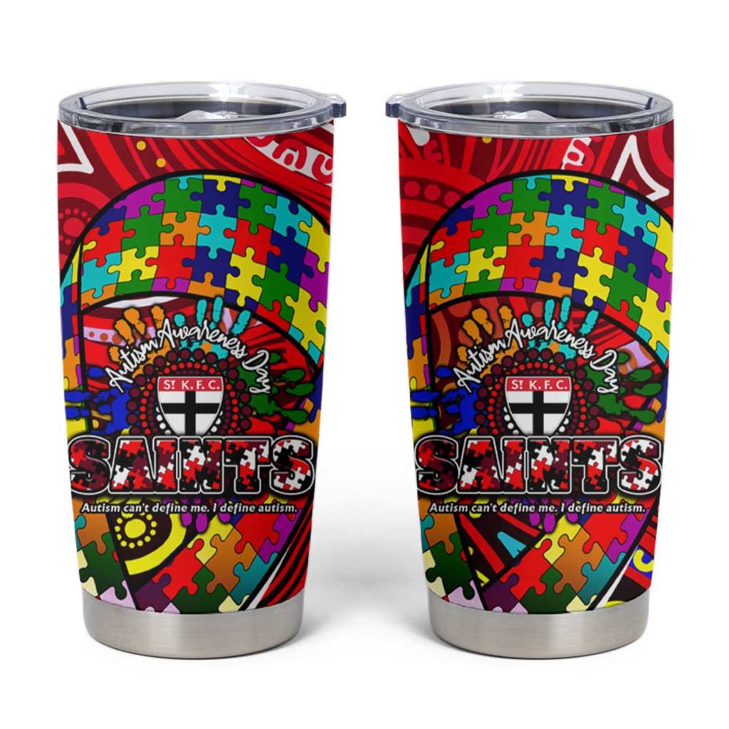 Autism Awareness Australia St Kilda Saints Tumbler Cup Aboriginal Indigenous Art