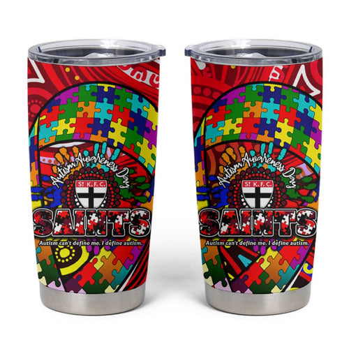 Autism Awareness Australia St Kilda Saints Tumbler Cup Aboriginal Indigenous Art