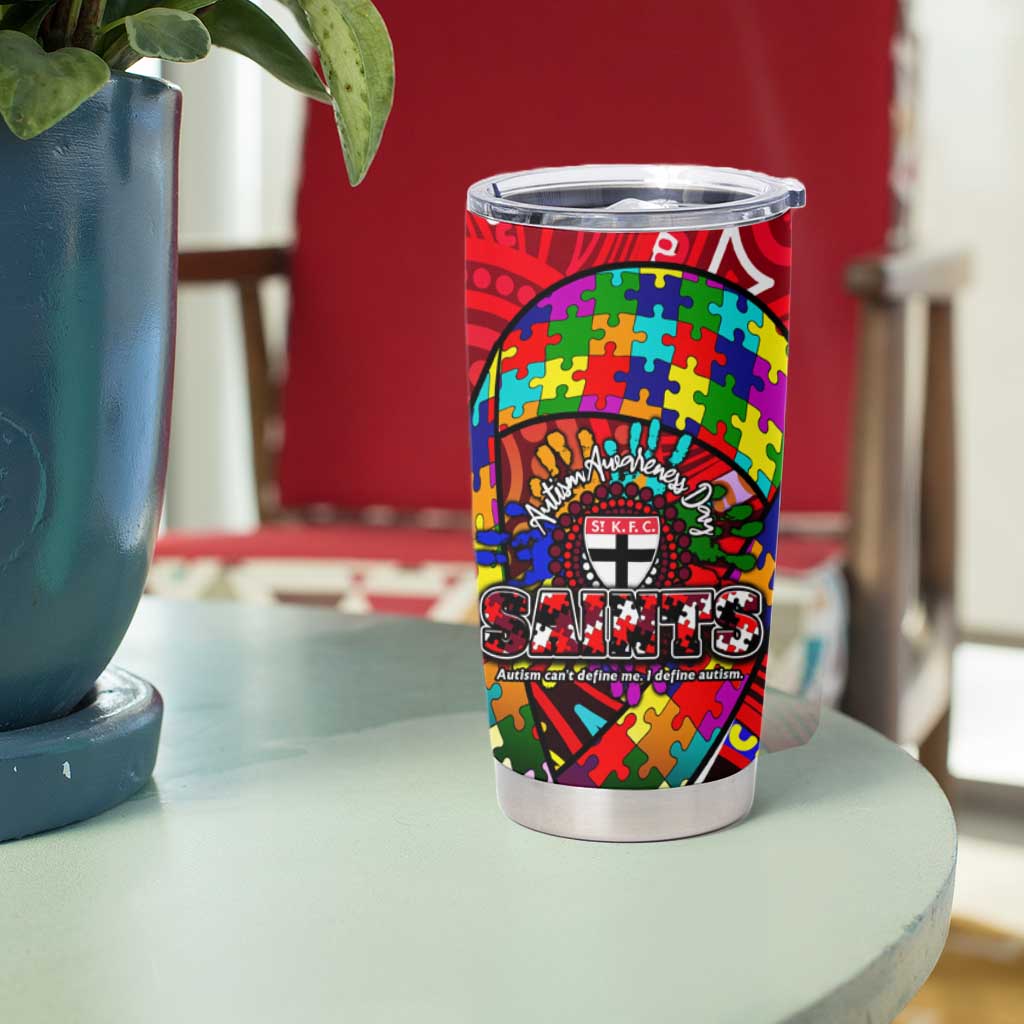 Autism Awareness Australia St Kilda Saints Tumbler Cup Aboriginal Indigenous Art