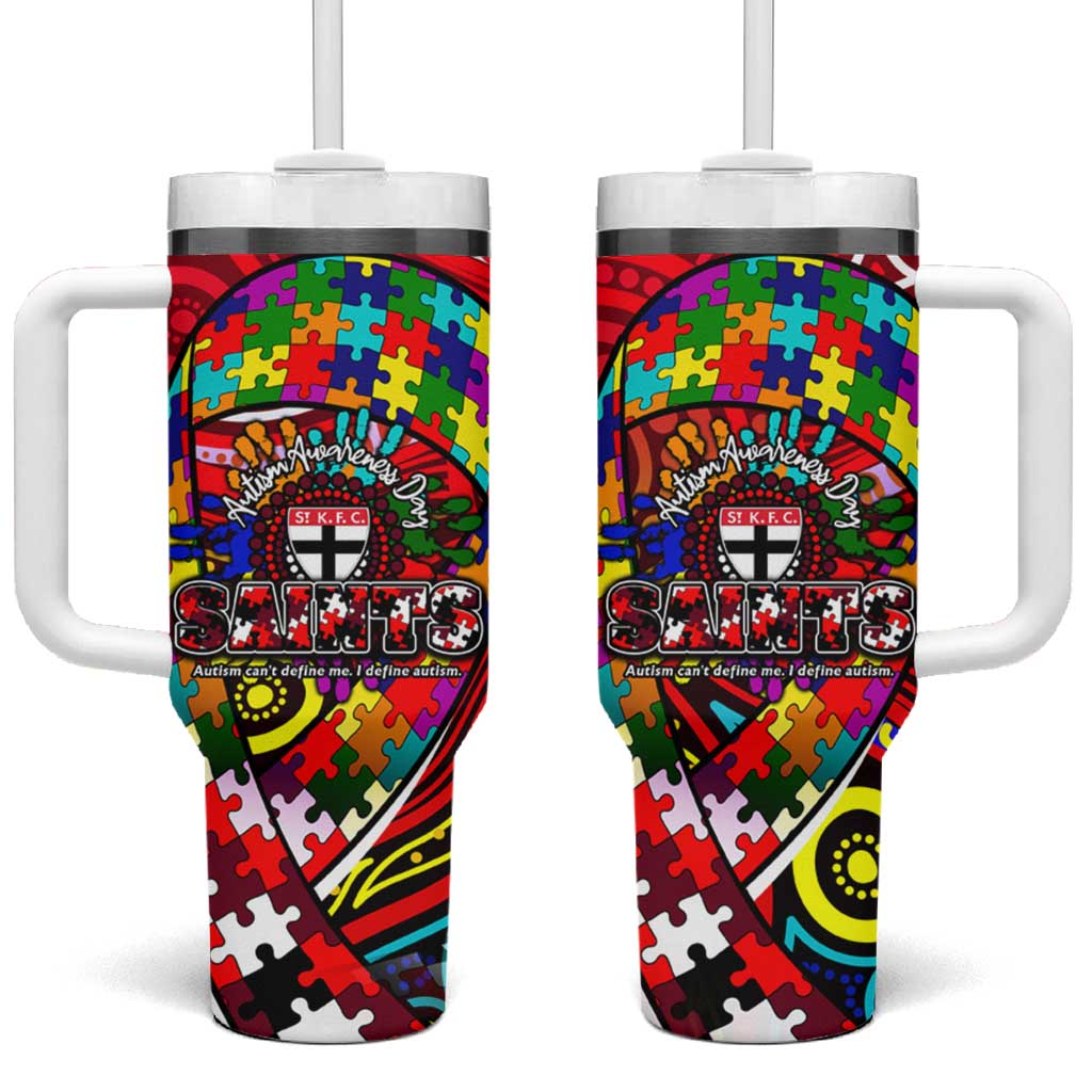 Autism Awareness Australia St Kilda Saints Tumbler With Handle Aboriginal Indigenous Art