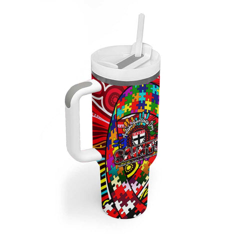 Autism Awareness Australia St Kilda Saints Tumbler With Handle Aboriginal Indigenous Art
