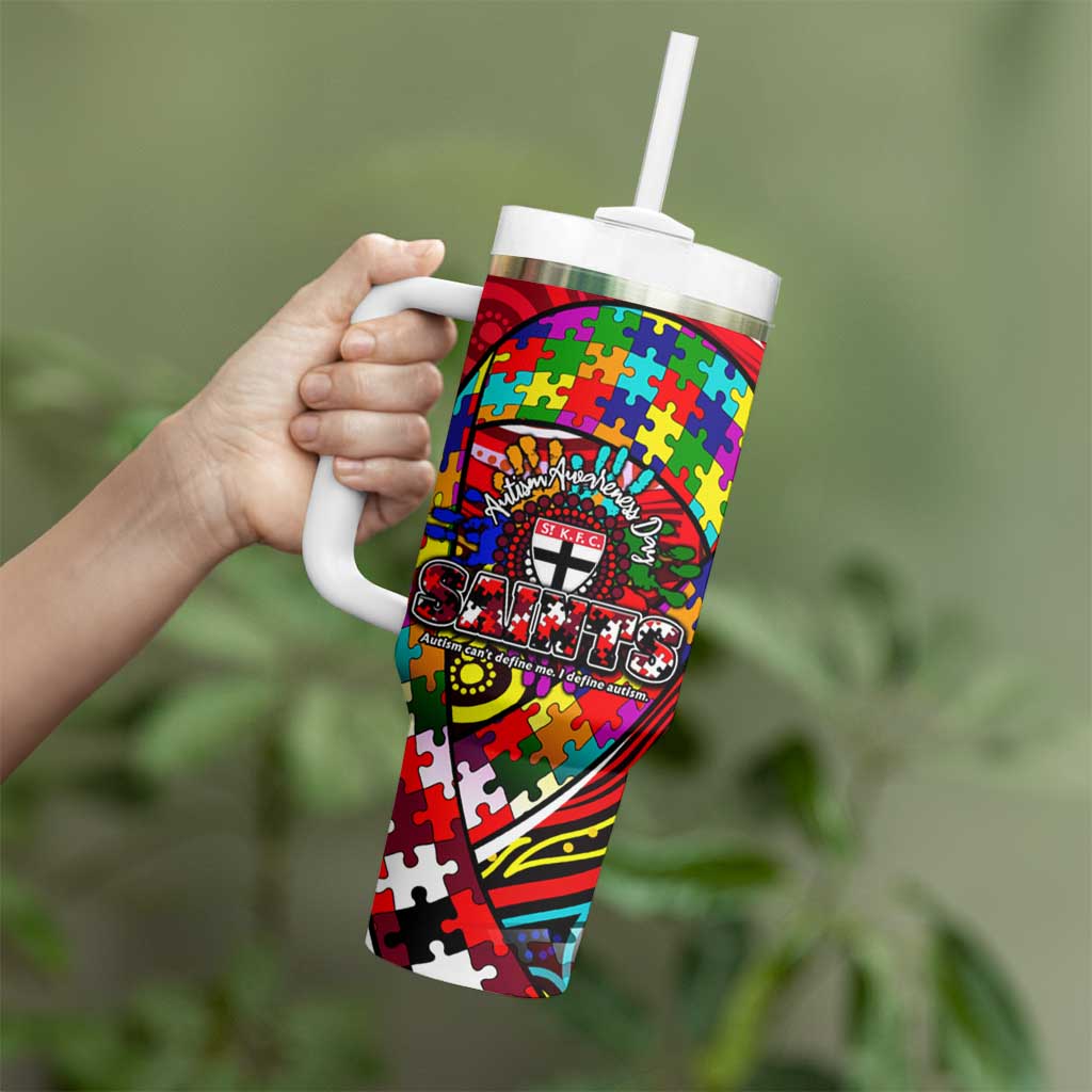 Autism Awareness Australia St Kilda Saints Tumbler With Handle Aboriginal Indigenous Art