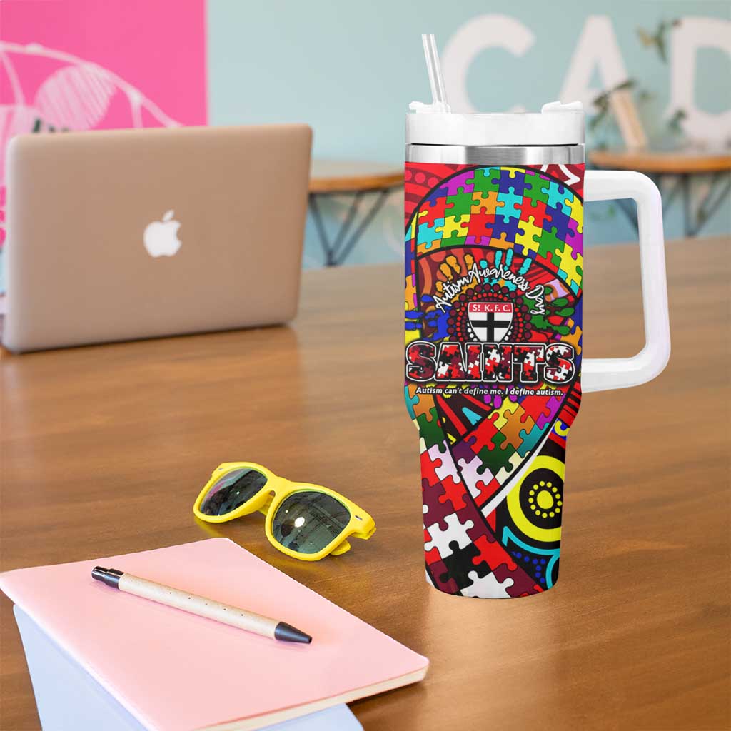 Autism Awareness Australia St Kilda Saints Tumbler With Handle Aboriginal Indigenous Art