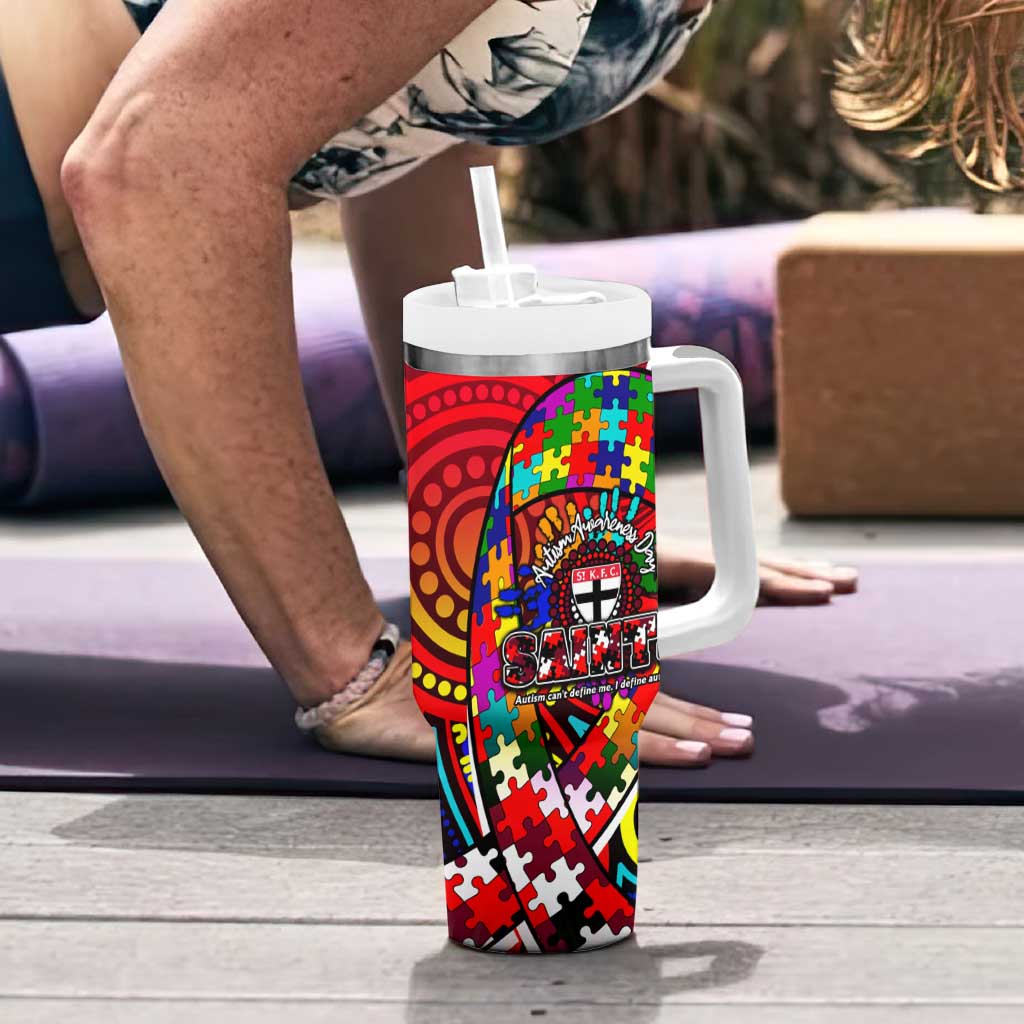 Autism Awareness Australia St Kilda Saints Tumbler With Handle Aboriginal Indigenous Art