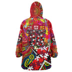 Autism Awareness Australia St Kilda Saints Wearable Blanket Hoodie Aboriginal Indigenous Art
