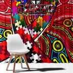 Autism Awareness Australia St Kilda Saints Window Curtain Aboriginal Indigenous Art