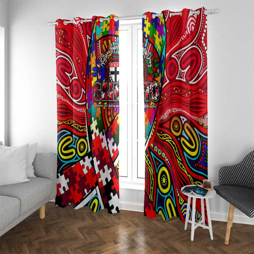 Autism Awareness Australia St Kilda Saints Window Curtain Aboriginal Indigenous Art
