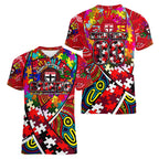 Autism Awareness Australia St Kilda Saints Women V-Neck T-Shirt Aboriginal Indigenous Art