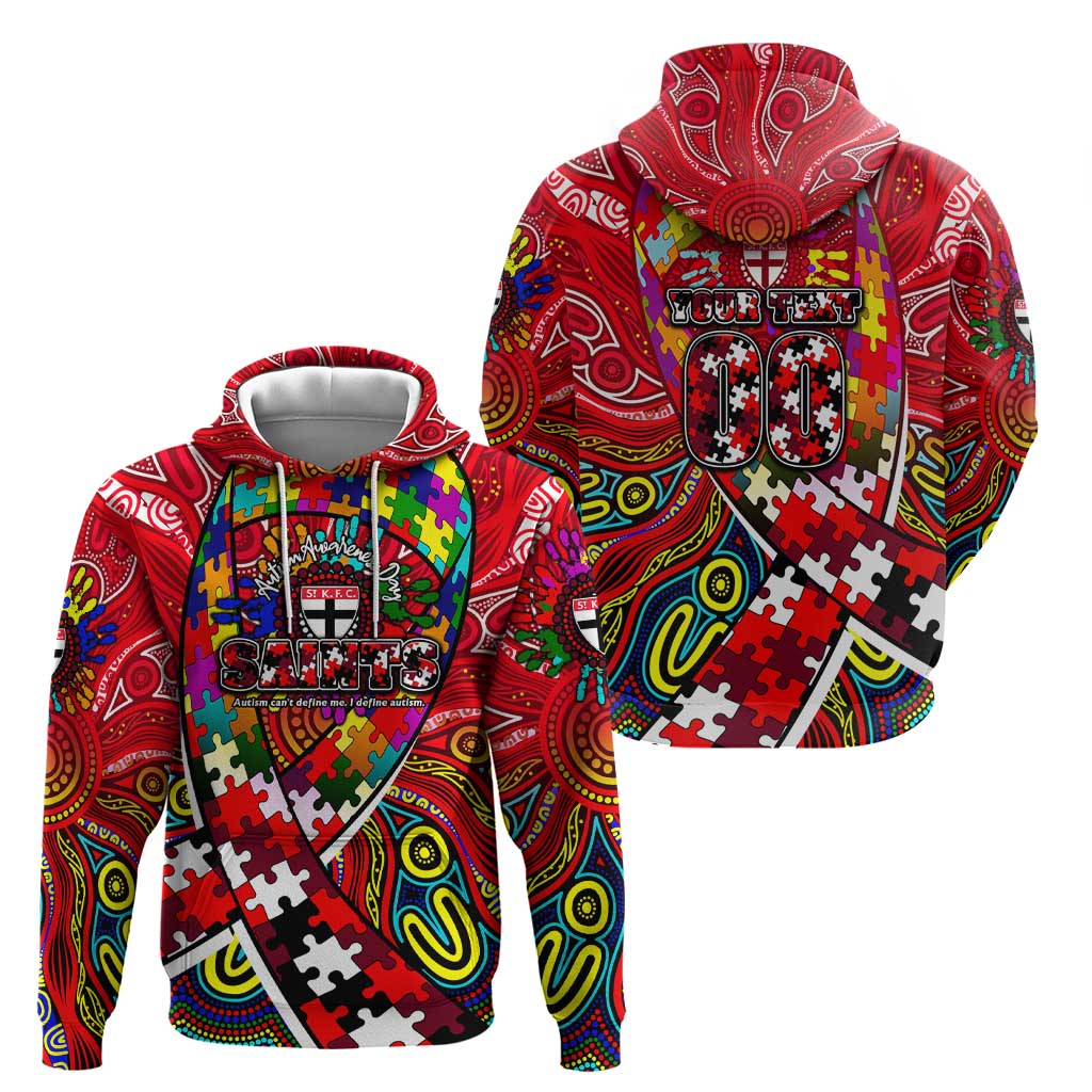 Autism Awareness Australia St Kilda Saints Zip Hoodie Aboriginal Indigenous Art