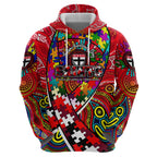 Autism Awareness Australia St Kilda Saints Zip Hoodie Aboriginal Indigenous Art