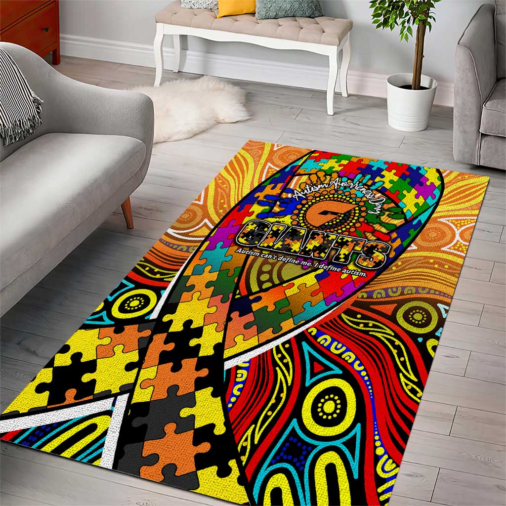 Autism Awareness Australia GWS Giants Area Rug Aboriginal Indigenous Art