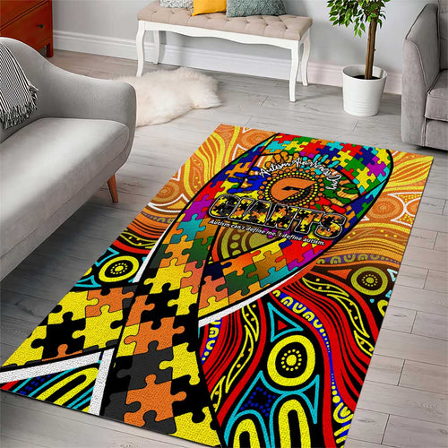 Autism Awareness Australia GWS Giants Area Rug Aboriginal Indigenous Art