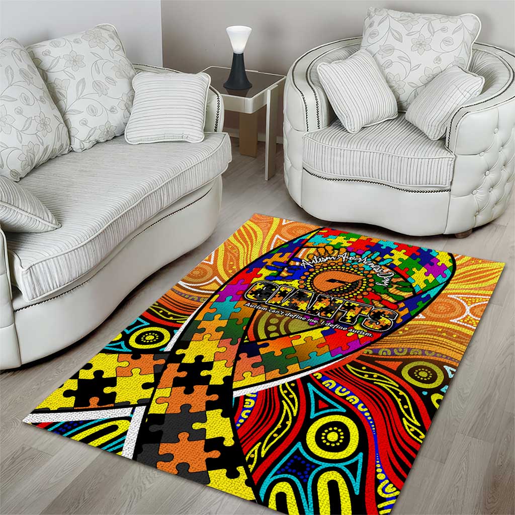 Autism Awareness Australia GWS Giants Area Rug Aboriginal Indigenous Art