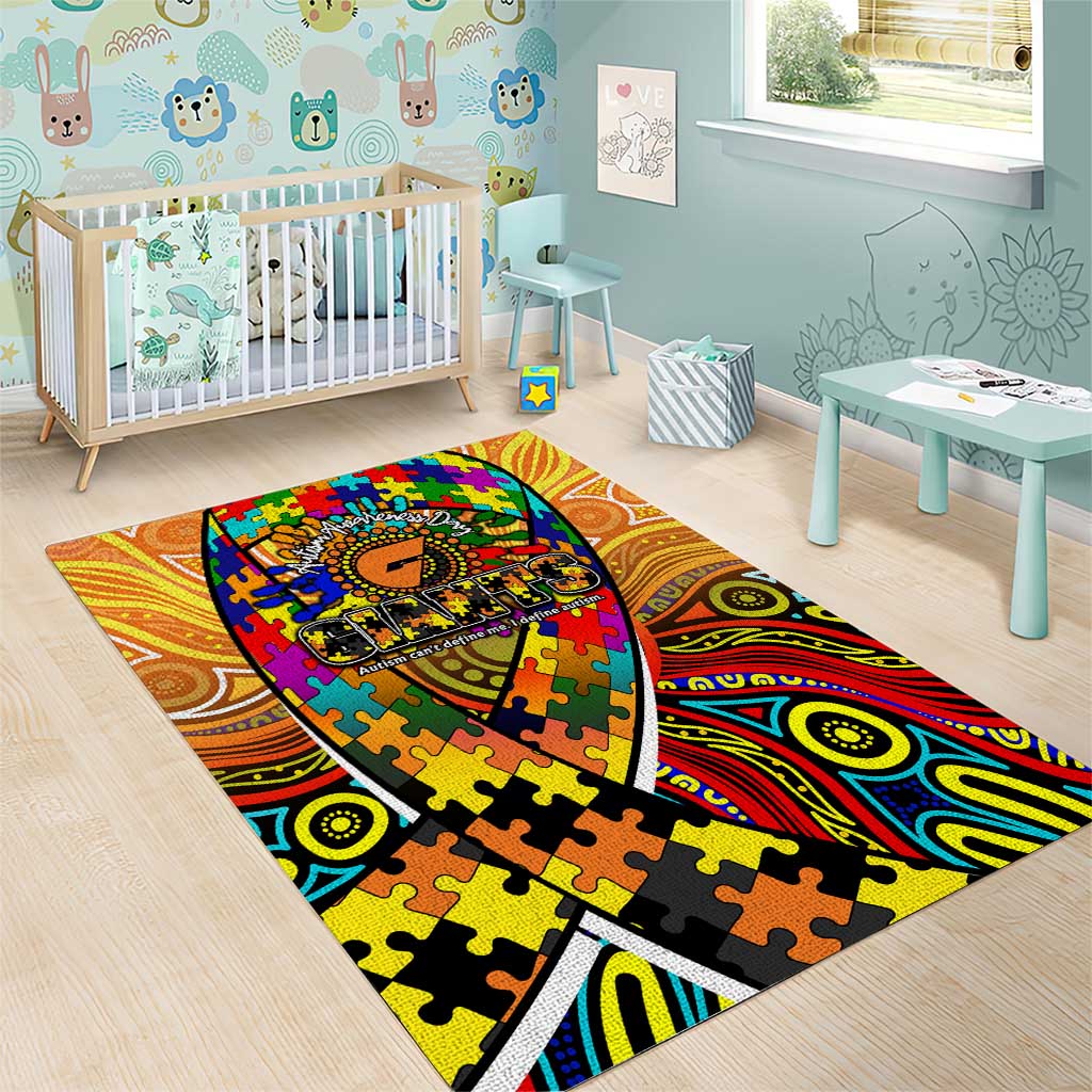 Autism Awareness Australia GWS Giants Area Rug Aboriginal Indigenous Art