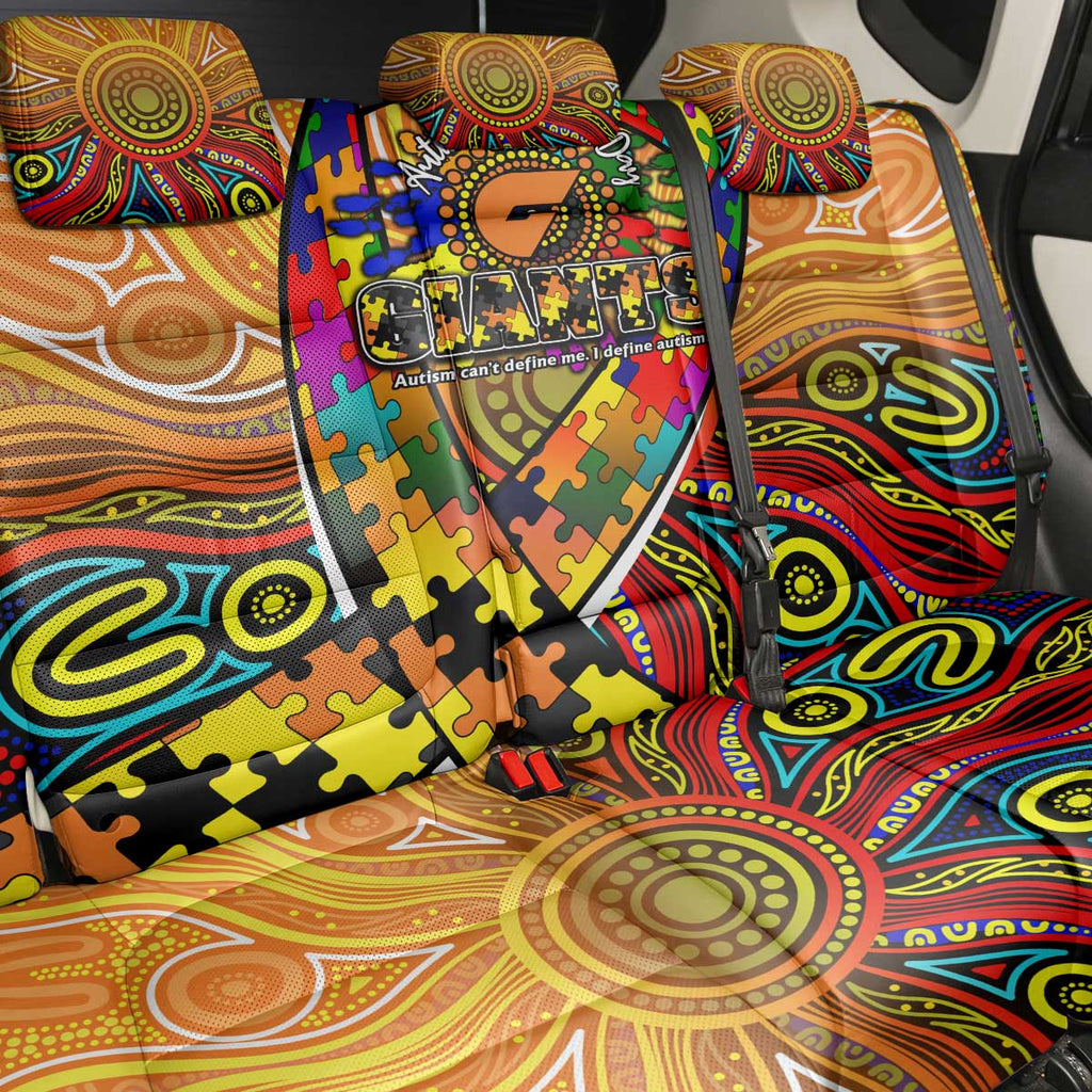 Autism Awareness Australia GWS Giants Back Car Seat Cover Aboriginal Indigenous Art