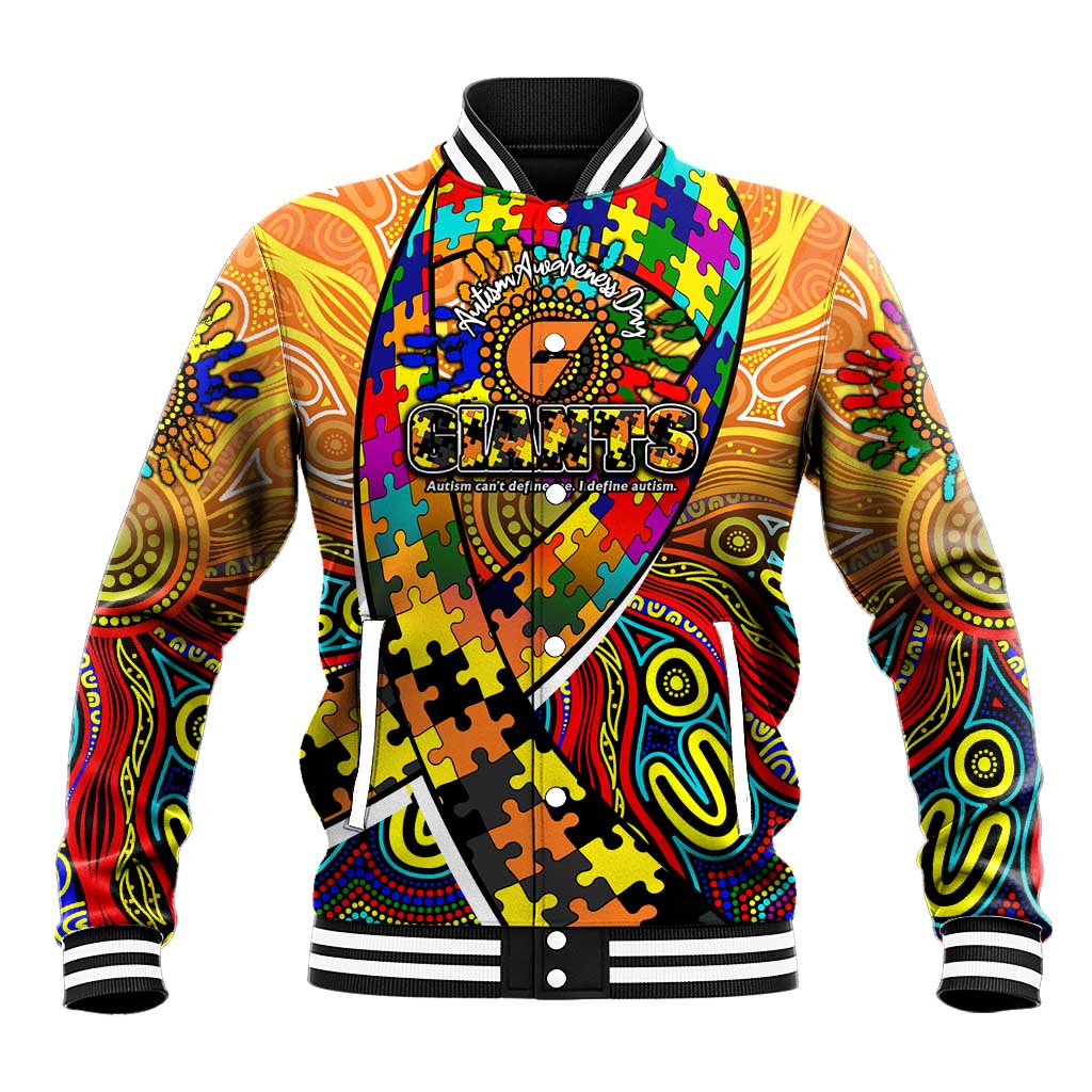 Autism Awareness Australia GWS Giants Baseball Jacket Aboriginal Indigenous Art