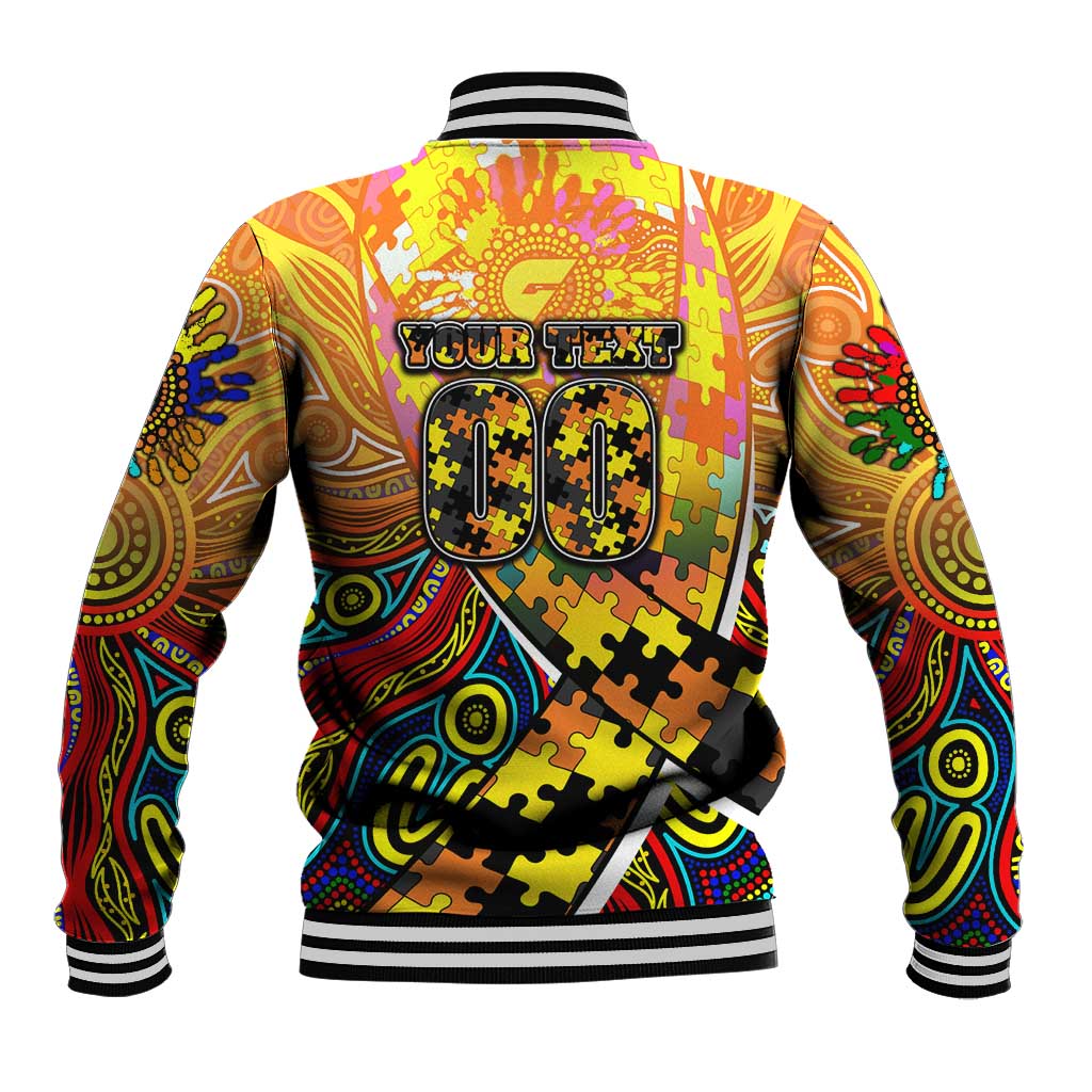 Autism Awareness Australia GWS Giants Baseball Jacket Aboriginal Indigenous Art