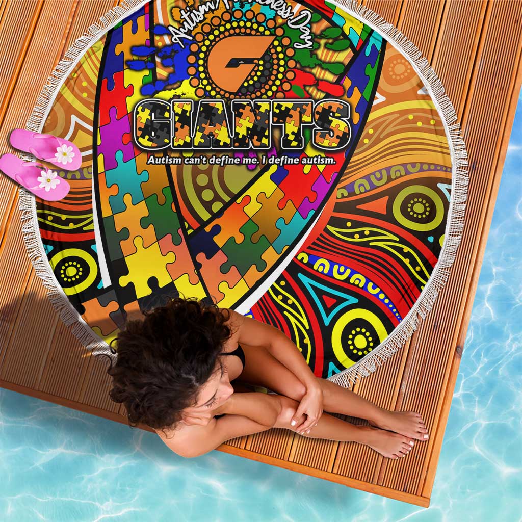 Autism Awareness Australia GWS Giants Beach Blanket Aboriginal Indigenous Art