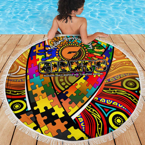 Autism Awareness Australia GWS Giants Beach Blanket Aboriginal Indigenous Art