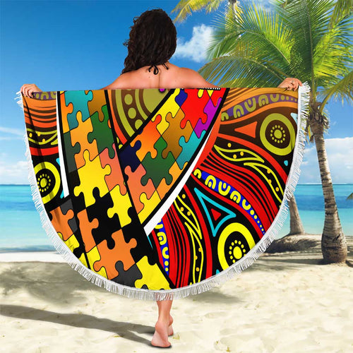 Autism Awareness Australia GWS Giants Beach Blanket Aboriginal Indigenous Art