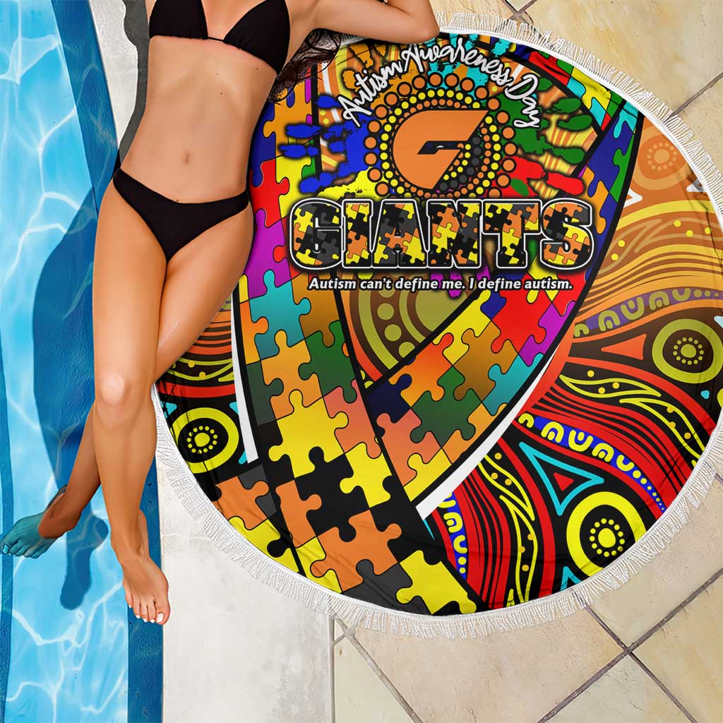 Autism Awareness Australia GWS Giants Beach Blanket Aboriginal Indigenous Art