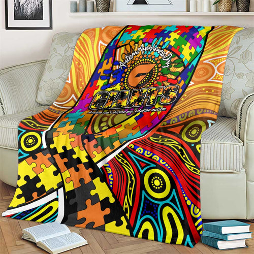 Autism Awareness Australia GWS Giants Blanket Aboriginal Indigenous Art