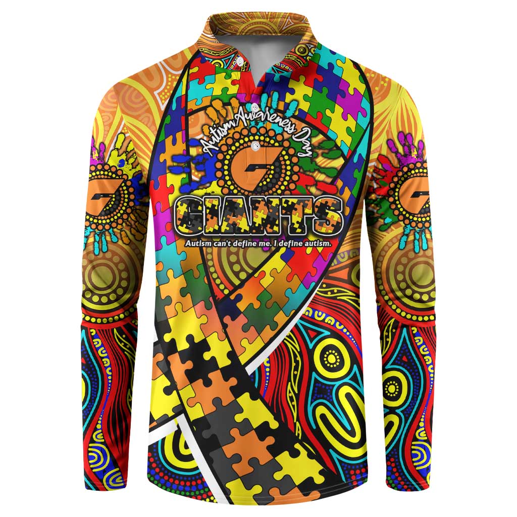 Autism Awareness Australia GWS Giants Button Sweatshirt Aboriginal Indigenous Art