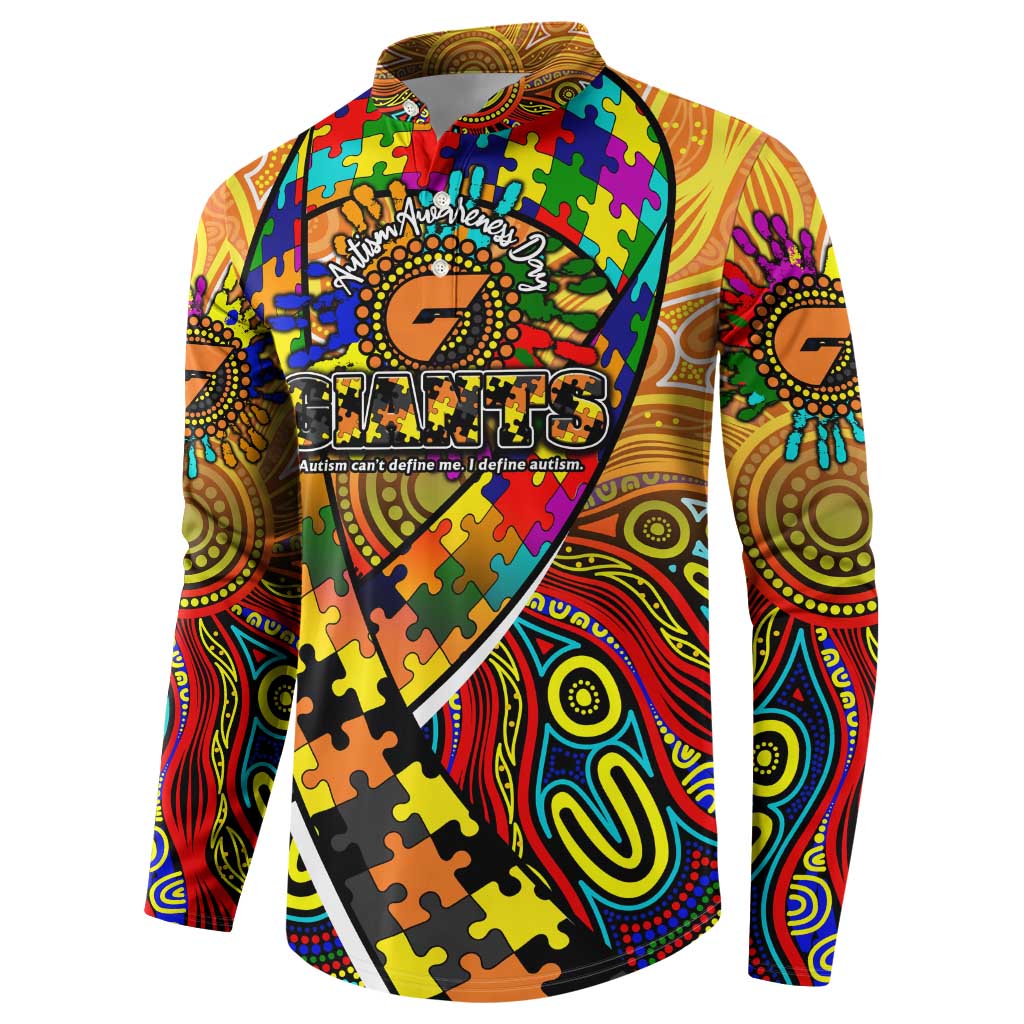 Autism Awareness Australia GWS Giants Button Sweatshirt Aboriginal Indigenous Art