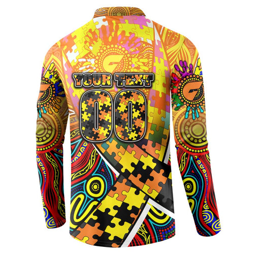 Autism Awareness Australia GWS Giants Button Sweatshirt Aboriginal Indigenous Art