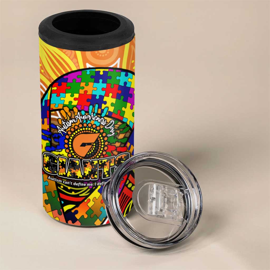 Autism Awareness Australia GWS Giants 4 in 1 Can Cooler Tumbler Aboriginal Indigenous Art