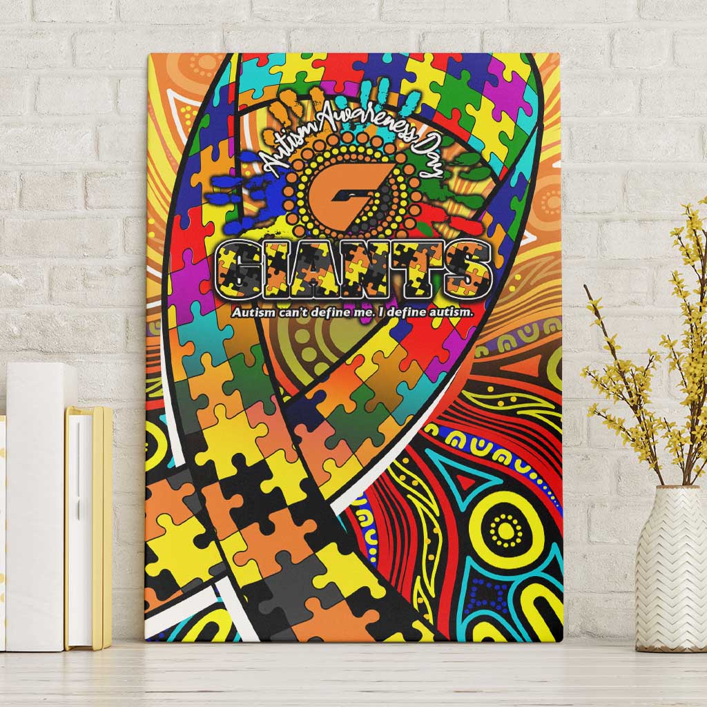 Autism Awareness Australia GWS Giants Canvas Wall Art Aboriginal Indigenous Art