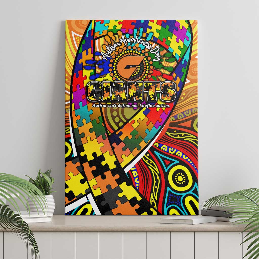 Autism Awareness Australia GWS Giants Canvas Wall Art Aboriginal Indigenous Art