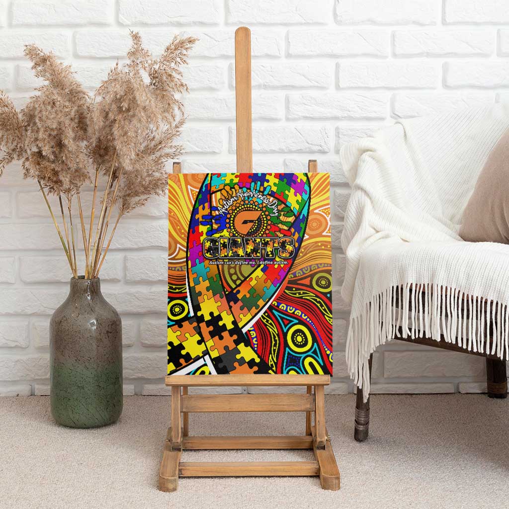Autism Awareness Australia GWS Giants Canvas Wall Art Aboriginal Indigenous Art