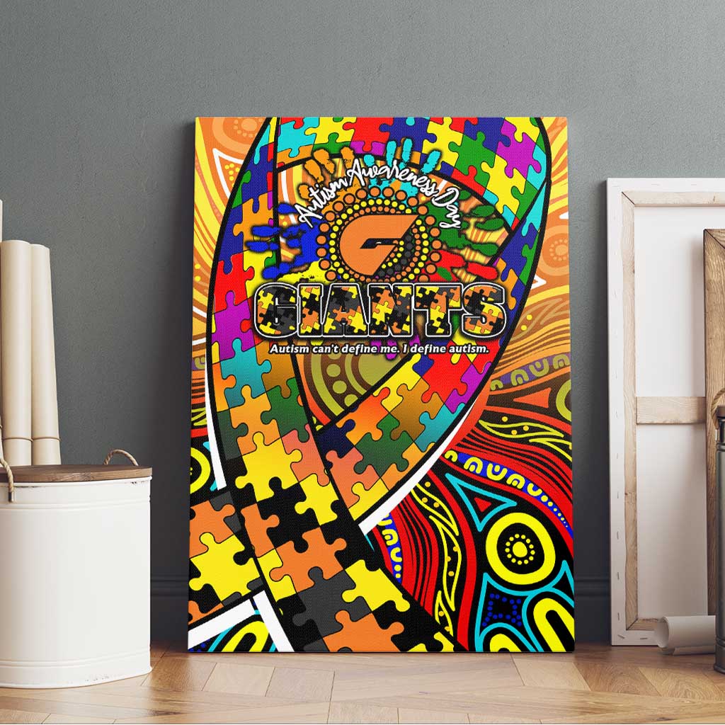 Autism Awareness Australia GWS Giants Canvas Wall Art Aboriginal Indigenous Art
