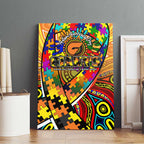 Autism Awareness Australia GWS Giants Canvas Wall Art Aboriginal Indigenous Art