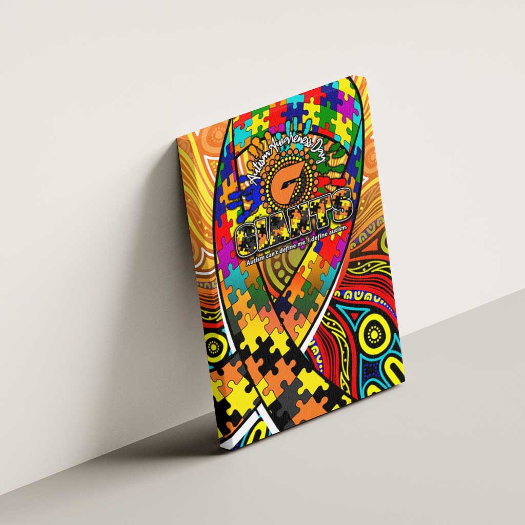 Autism Awareness Australia GWS Giants Canvas Wall Art Aboriginal Indigenous Art