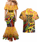 Autism Awareness Australia GWS Giants Couples Matching Mermaid Dress and Hawaiian Shirt Aboriginal Indigenous Art