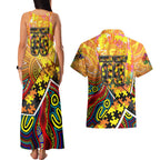 Autism Awareness Australia GWS Giants Couples Matching Tank Maxi Dress and Hawaiian Shirt Aboriginal Indigenous Art