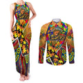 Autism Awareness Australia GWS Giants Couples Matching Tank Maxi Dress and Long Sleeve Button Shirt Aboriginal Indigenous Art