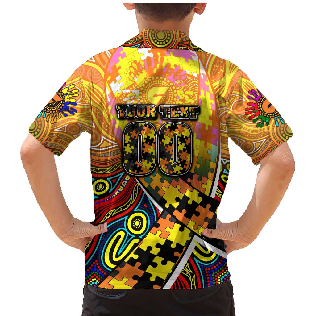 Autism Awareness Australia GWS Giants Family Matching Mermaid Dress and Hawaiian Shirt Aboriginal Indigenous Art