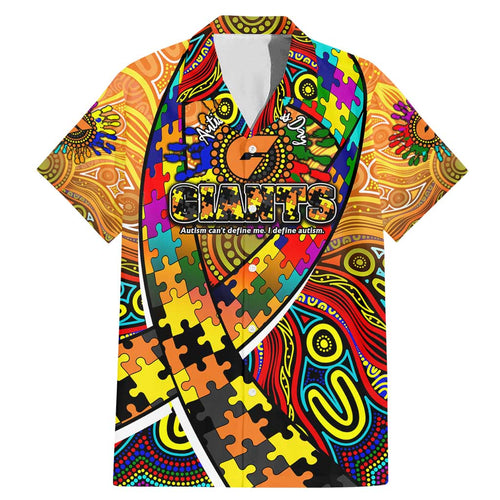 Autism Awareness Australia GWS Giants Family Matching Mermaid Dress and Hawaiian Shirt Aboriginal Indigenous Art