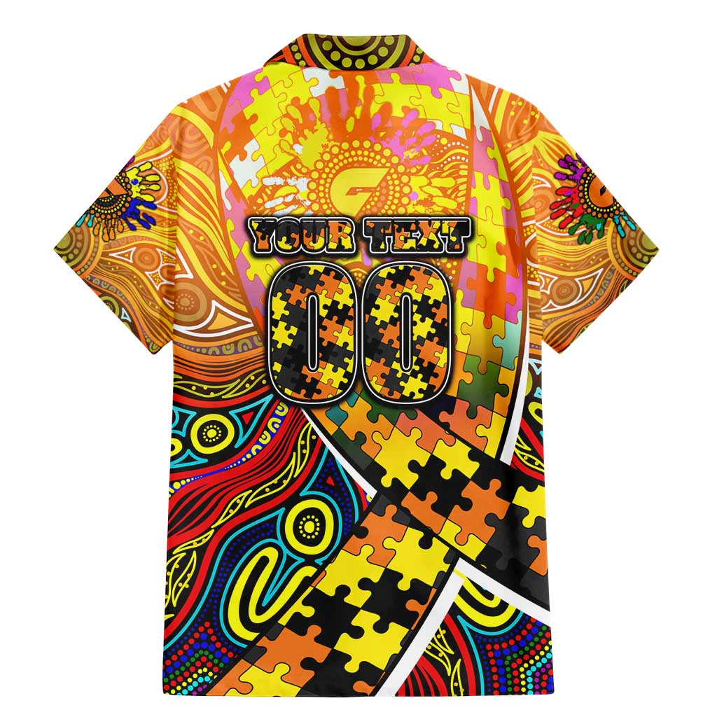 Autism Awareness Australia GWS Giants Family Matching Mermaid Dress and Hawaiian Shirt Aboriginal Indigenous Art