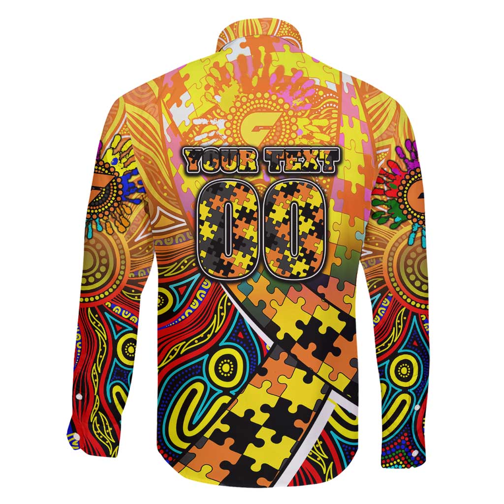 Autism Awareness Australia GWS Giants Family Matching Mermaid Dress and Hawaiian Shirt Aboriginal Indigenous Art