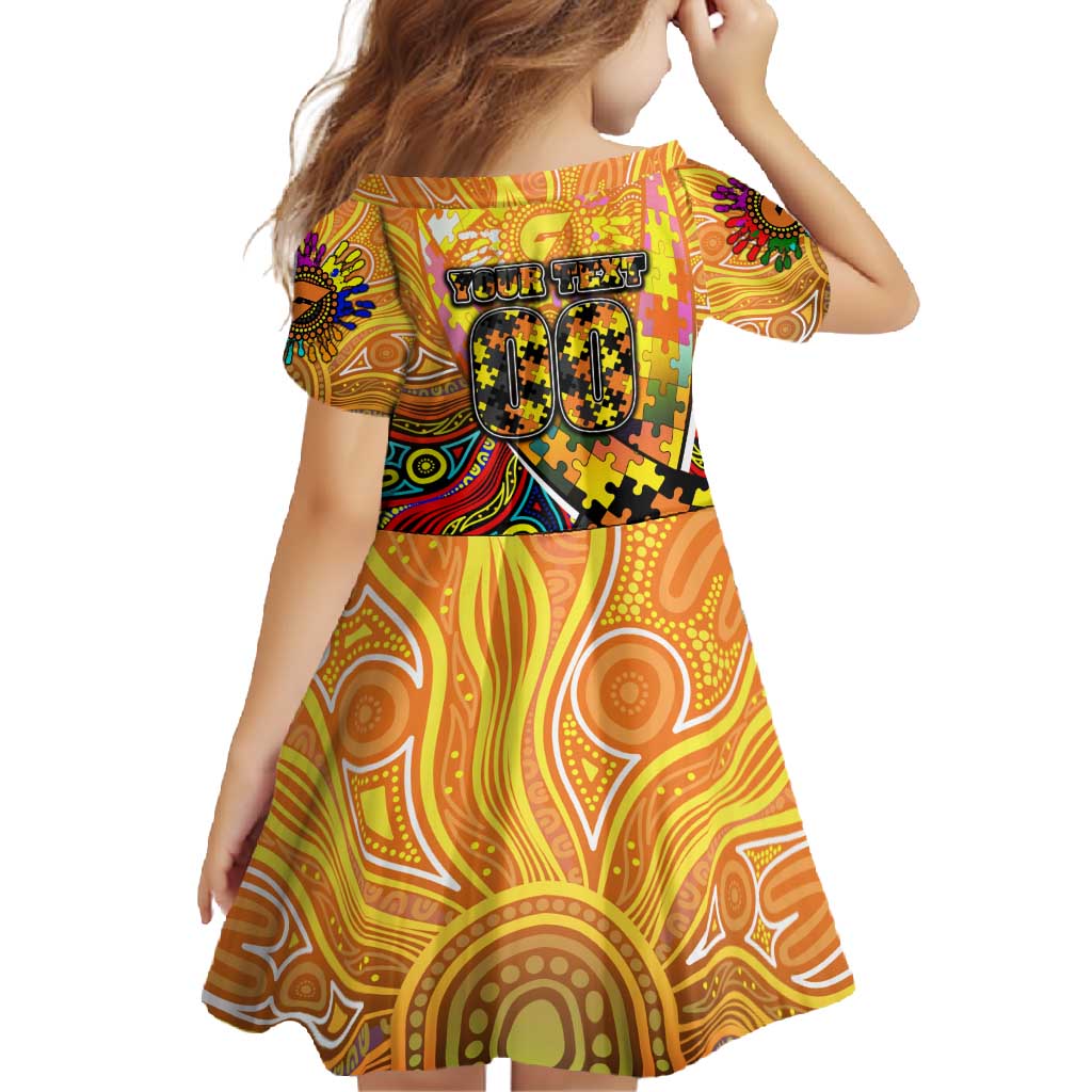 Autism Awareness Australia GWS Giants Family Matching Off Shoulder Maxi Dress and Hawaiian Shirt Aboriginal Indigenous Art